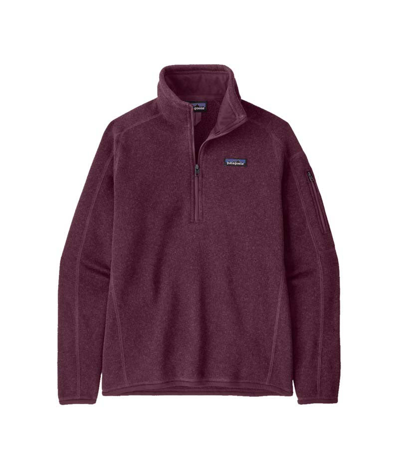Patagonia Better Sweater Womens 1_4 Zip- Maroon fleece pullover with Patagonia logo on a white background