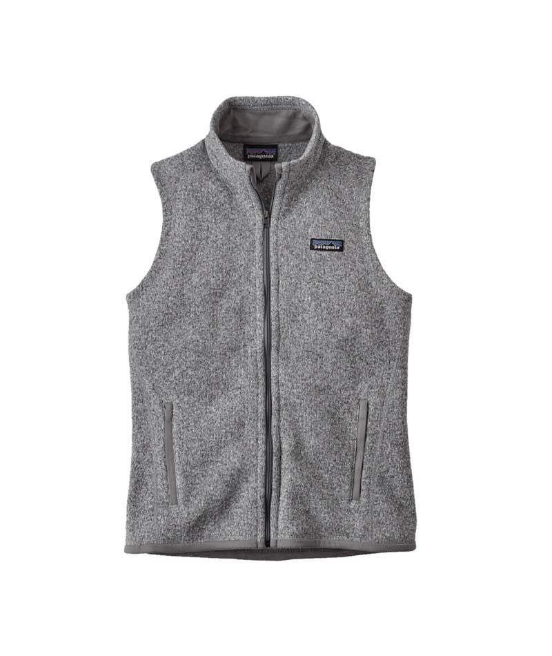 Patagonia Better Sweater Womens Vest- Black backpack with a beige patch on a white background