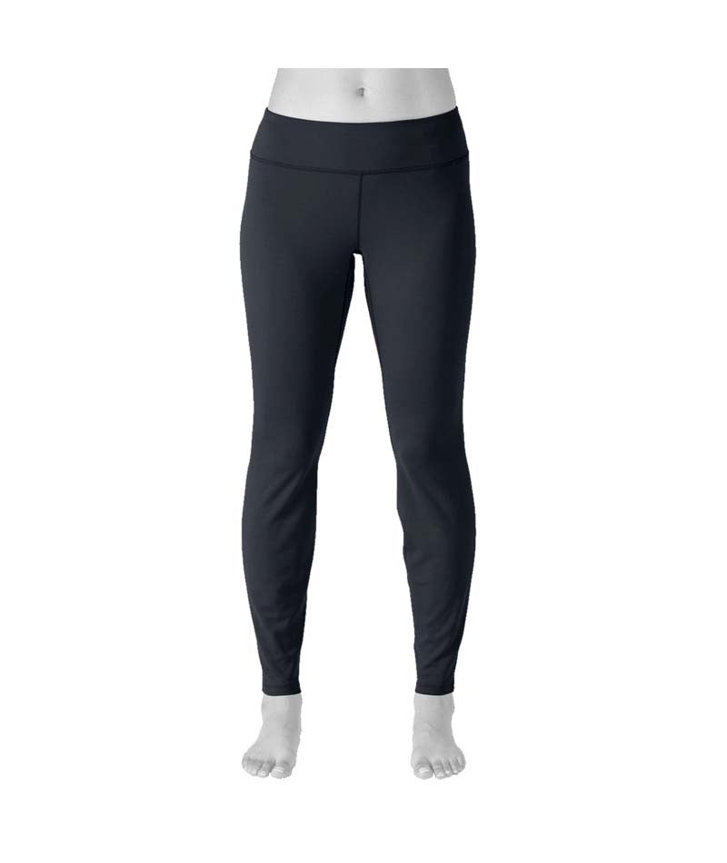 Patagonia Capilene Midweight Womens Bottoms- Black leggings worn by a person on a white background