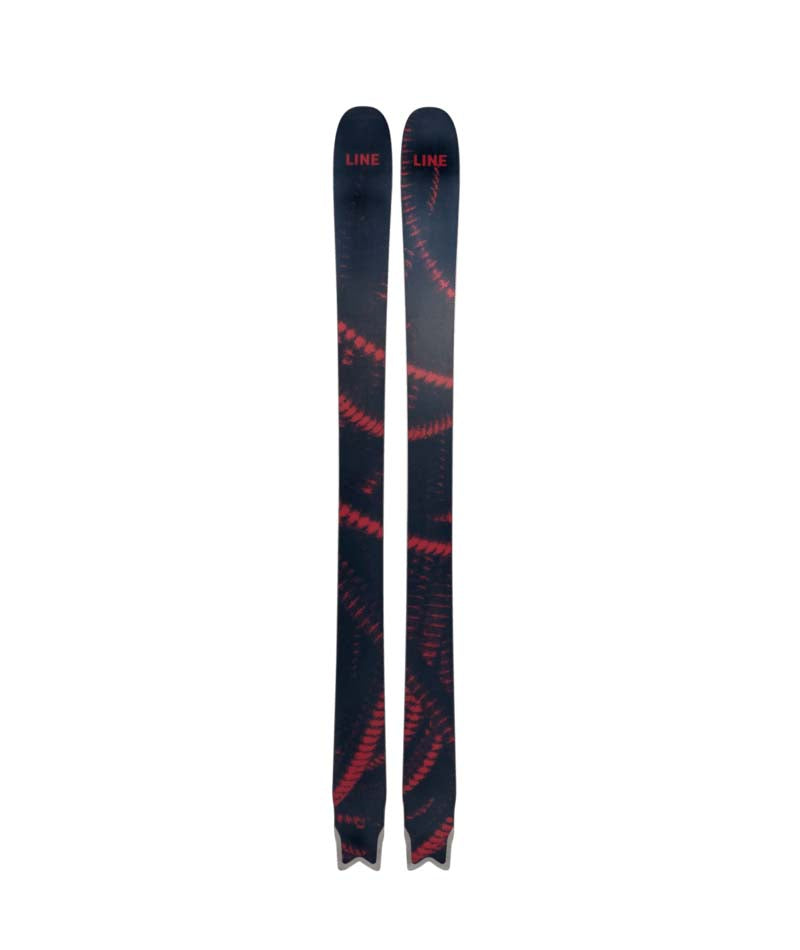Poisson-Red and black skis on a white background