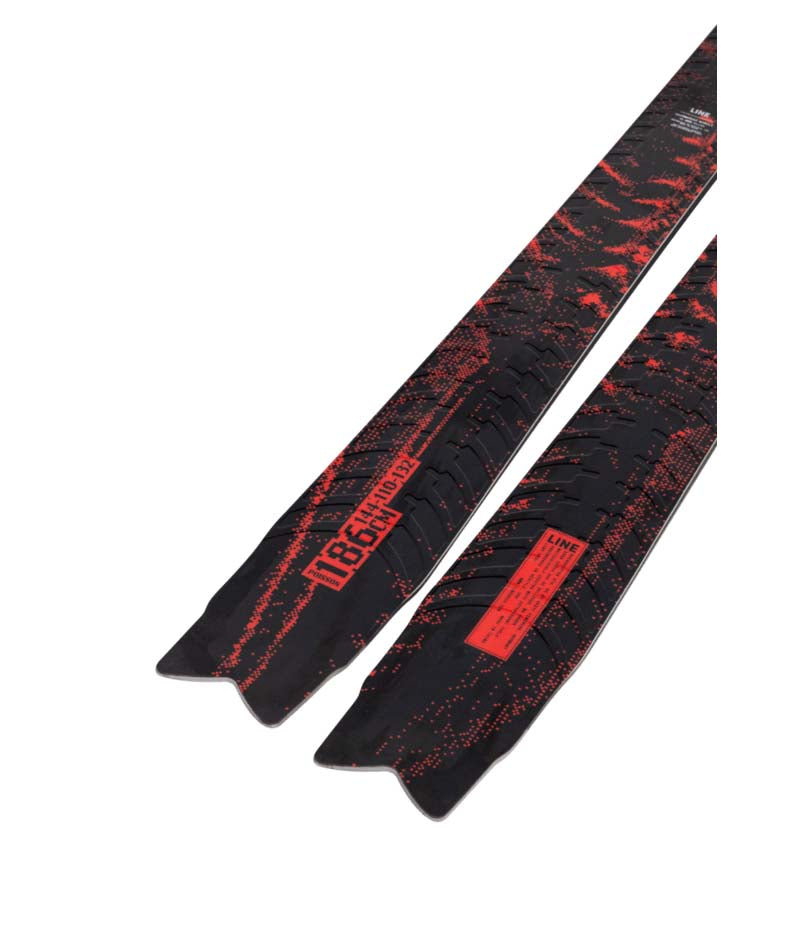 Poisson-Red and black skis on a white background