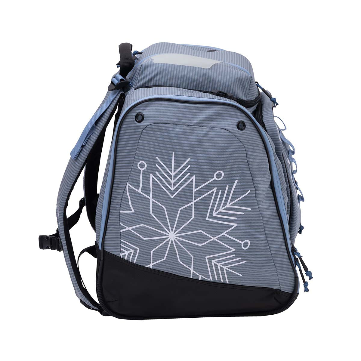 PowderTrekker- Light purple and blue bag with 'Kulkea' branding on a white background