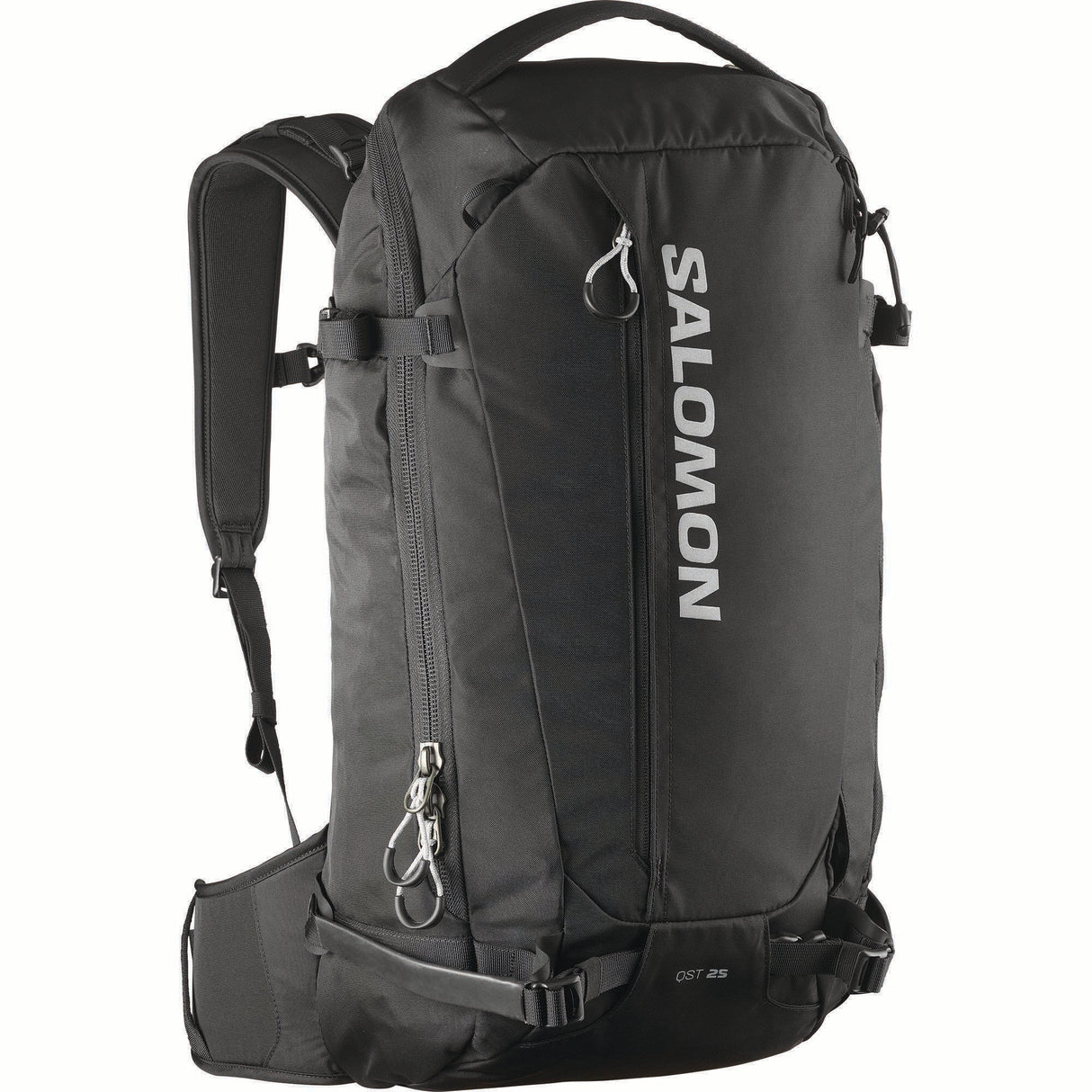 QST25-Black Salomon backpack on a white background