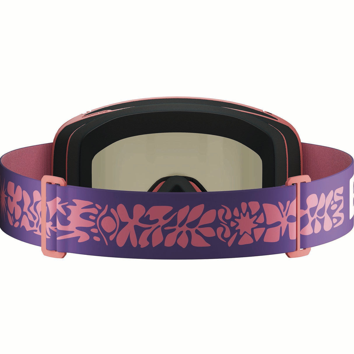 RIO-Salomon ski goggles with pink and purple strap on a white background