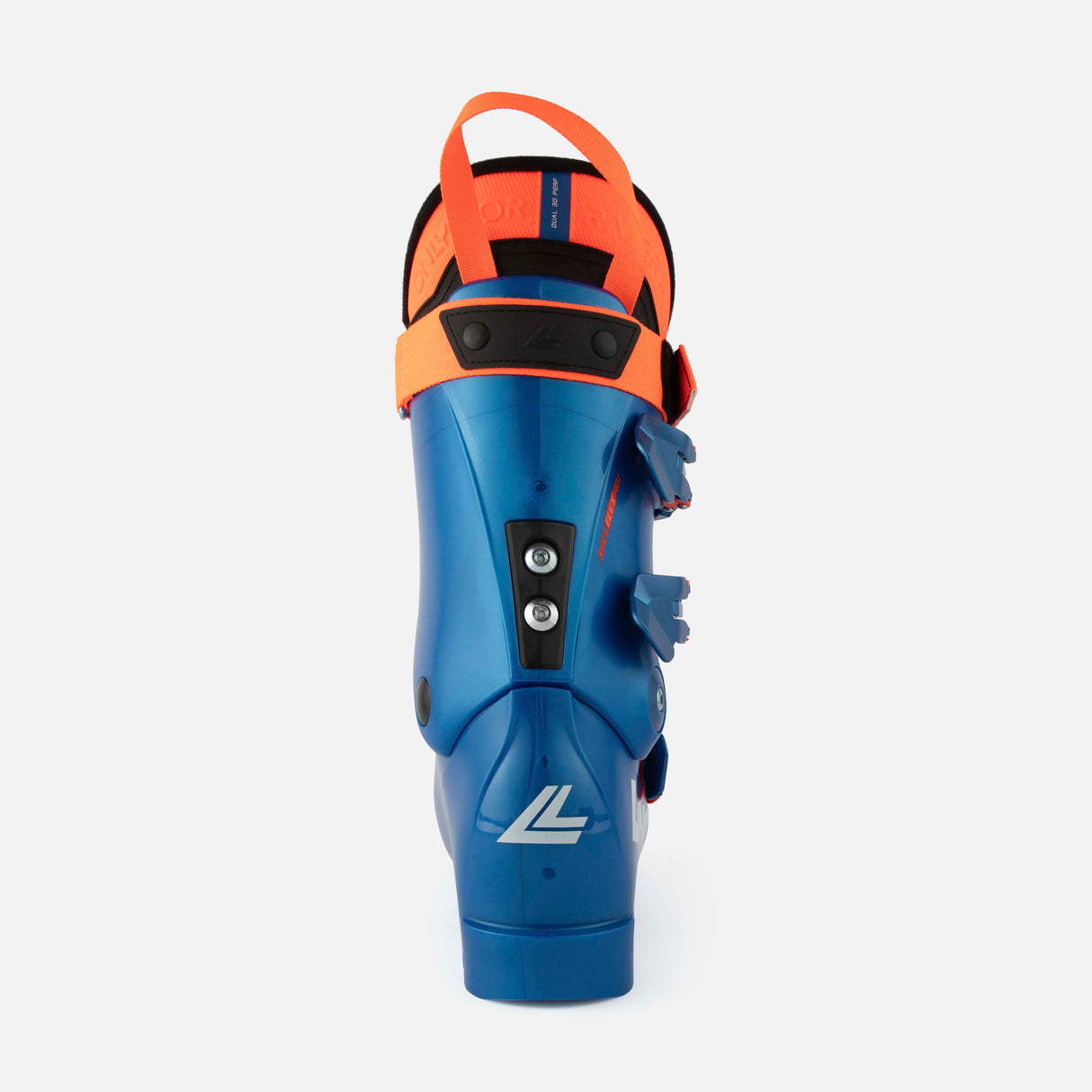 RS70SC- Blue and orange ski boot on a white background