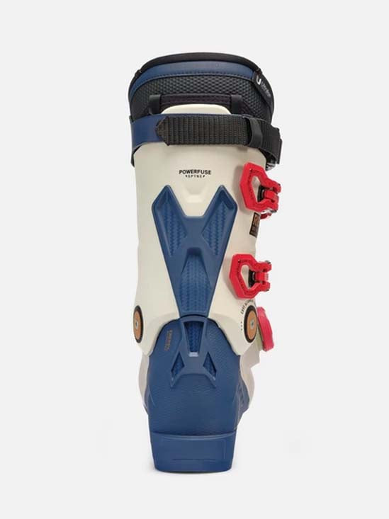 Recon120BOA-Ski boot with red and black accents on a white background