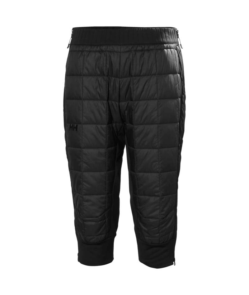 RidgeLifaloft3_4Pant-Black quilted pants on a white background