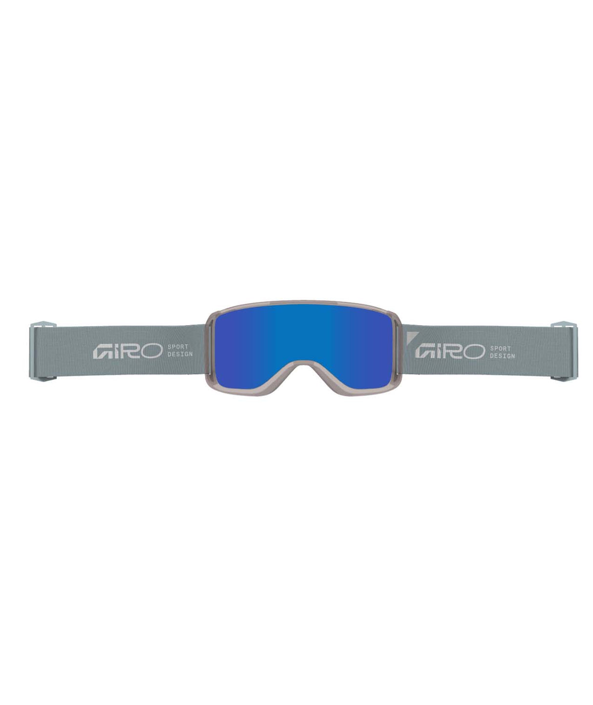 RoamGoggle-Goggles with a gray strap on a white background