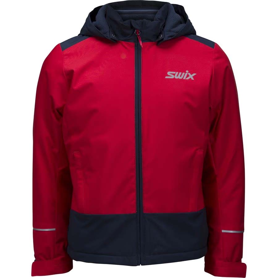 RookieKidsJacket- Black and red kids jacket on a white background