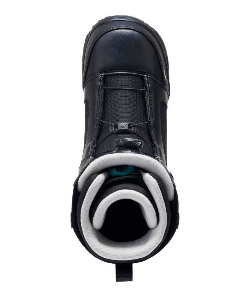 Rosko- Black snowboard boot on a white background