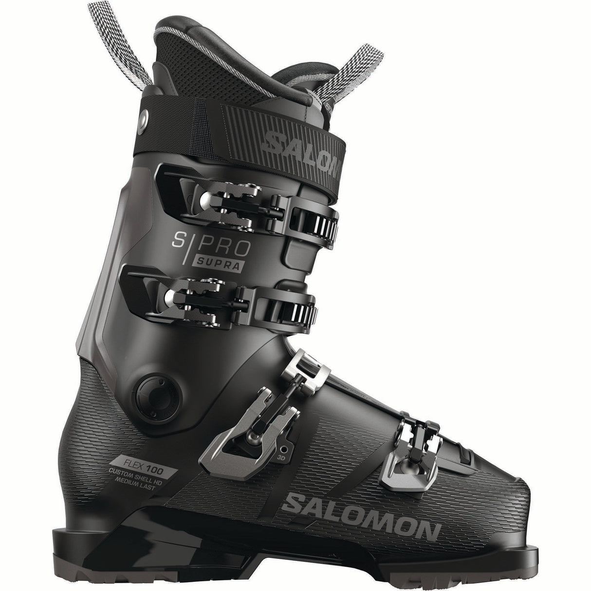 SPROSUPRA100-Salomon ski boot on a white background