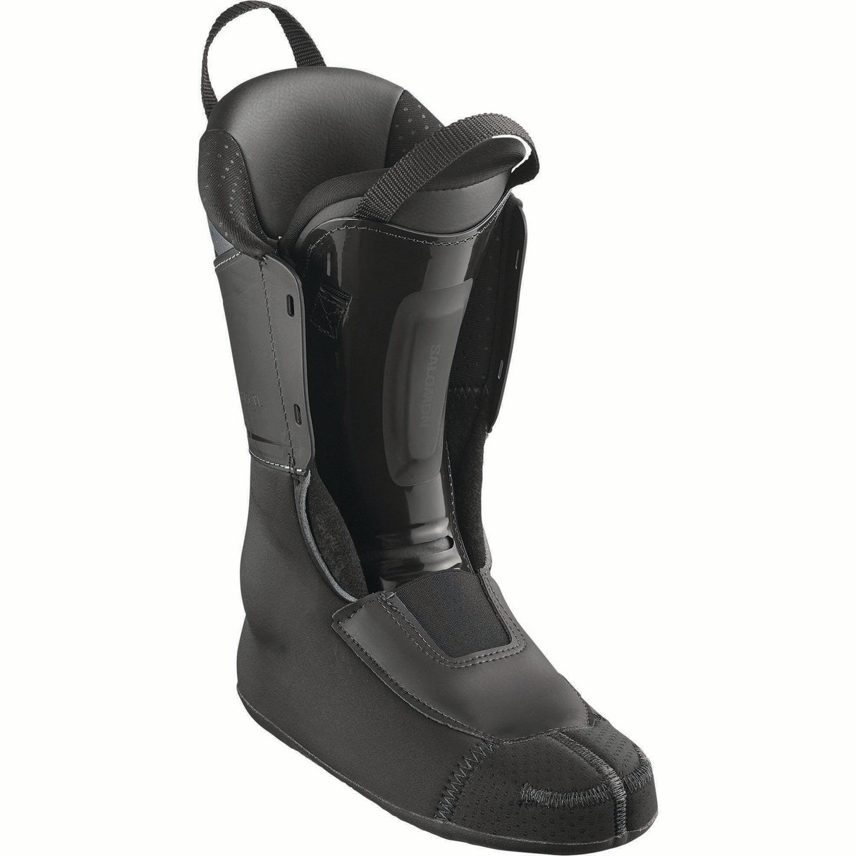 SPROSUPRASBOA100-Black Salomon ski boot on a white background