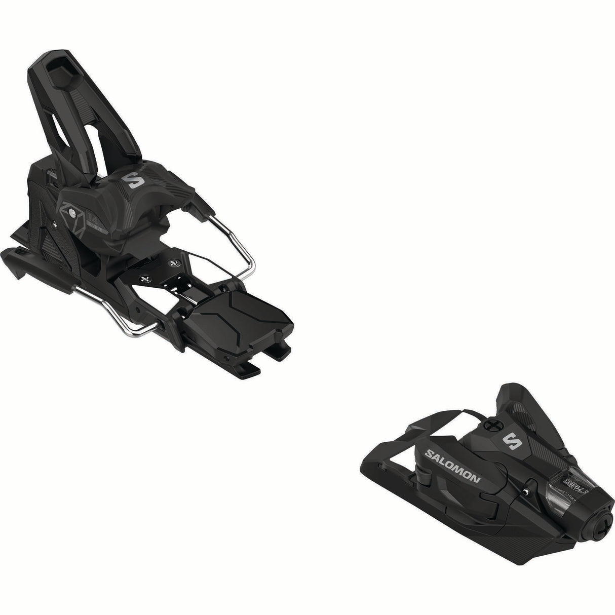 STRIVE14MN-Black ski bindings on a white background