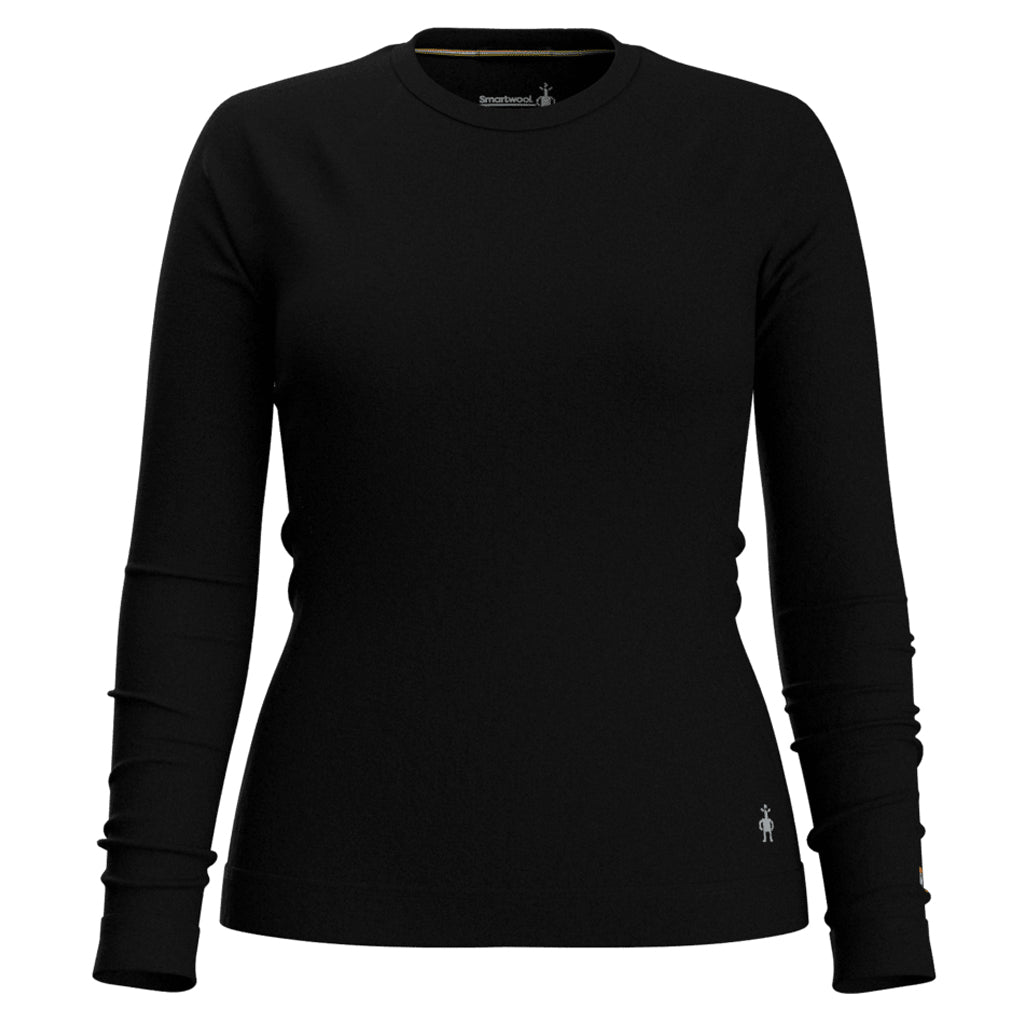 Classic Thermal Merino Base Layer Crew-Black long-sleeve shirt on a white background