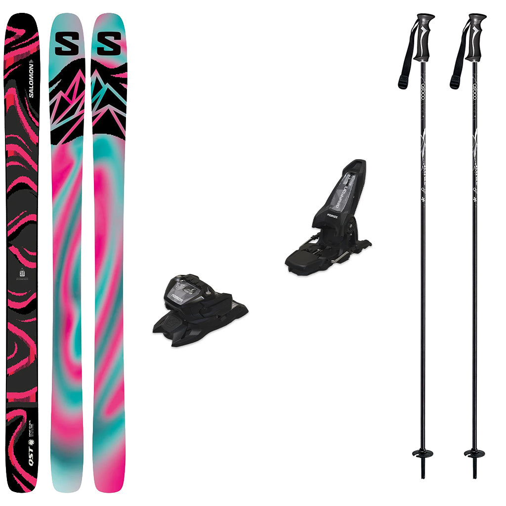 Salomon QST 106 Skis 2027 with Marker Griffon 13 Bindings Ski Package (Black/Pink)