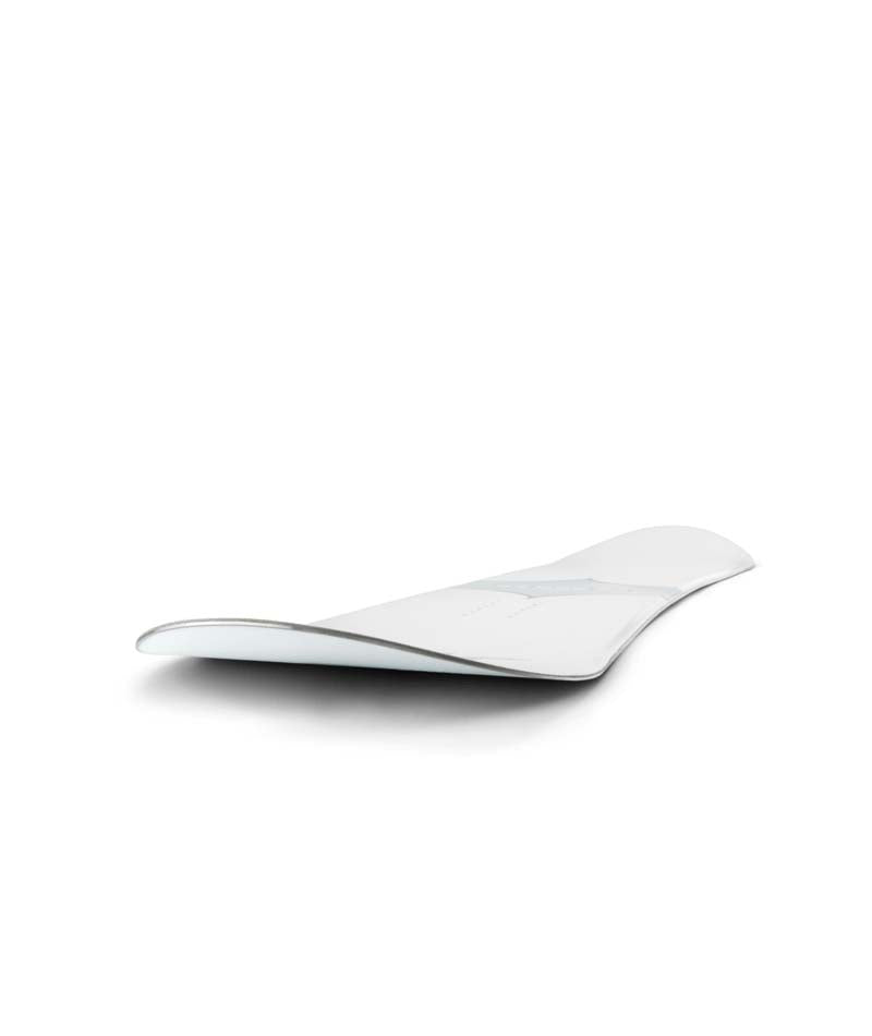 Saturday- White, light blue, and pink snowboard on a white background