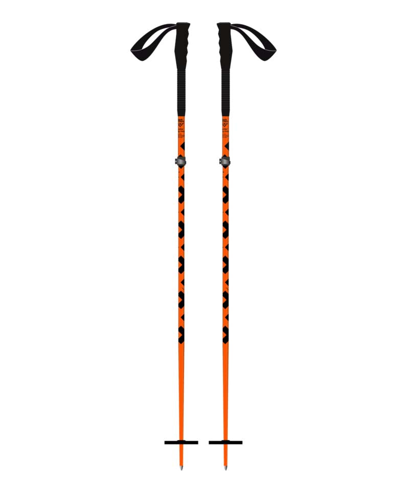 SectorPole-Orange and black ski poles shown on a white background