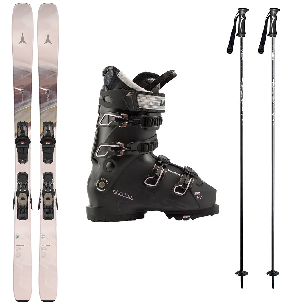 Atomic Maven 84 R with Lange Shadow 85 MV Womens Ski Package