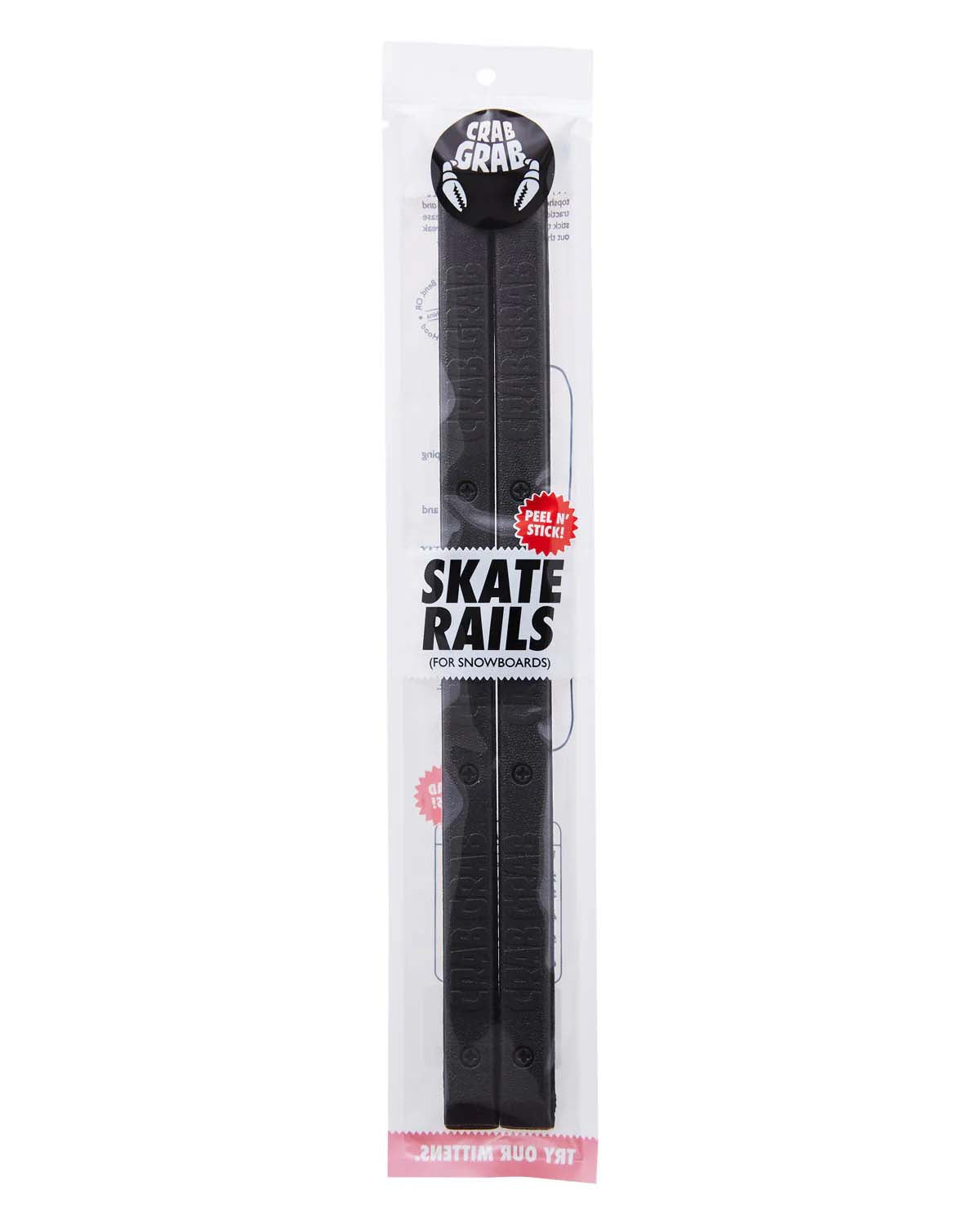 SkateRails-Black skate rails in packaging with branding on a white background