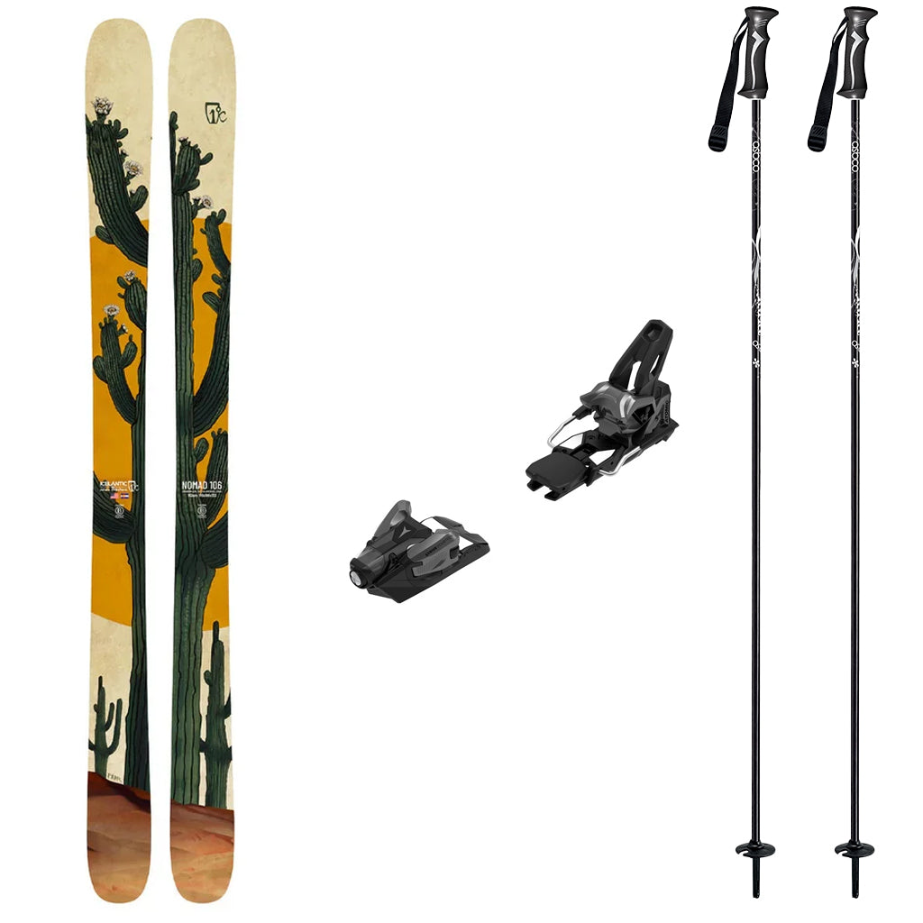 Icelantic Nomad 106 Skis 2025 with Salomon Strive 14 Bindings Ski Package