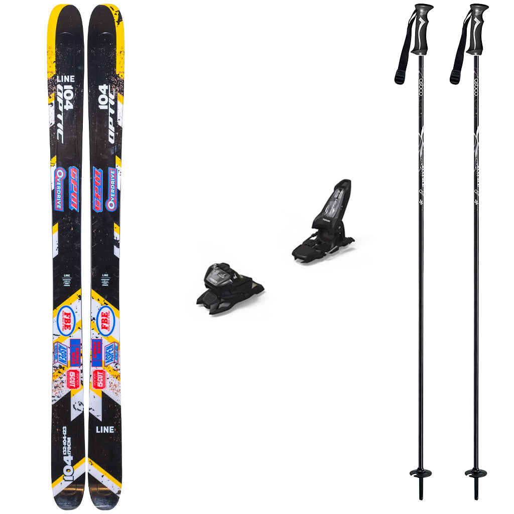 Line Optic 104 185cm Skis 2026 with Marker Griffon 13 Bindings Ski Package