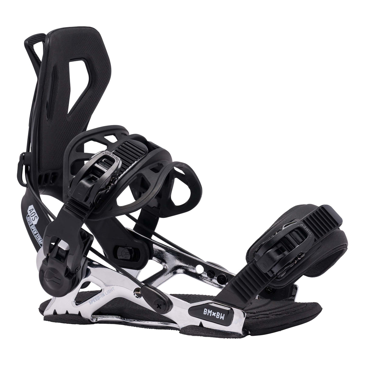 Speed-In-Light-Black snowboard binding on a white background