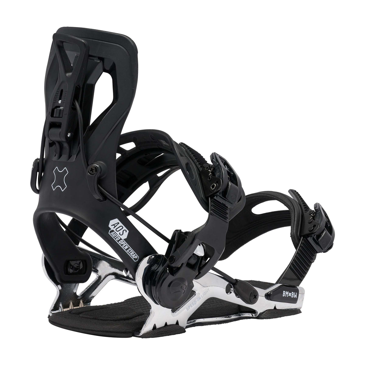 Speed-In-Light-Black snowboard binding on a white background