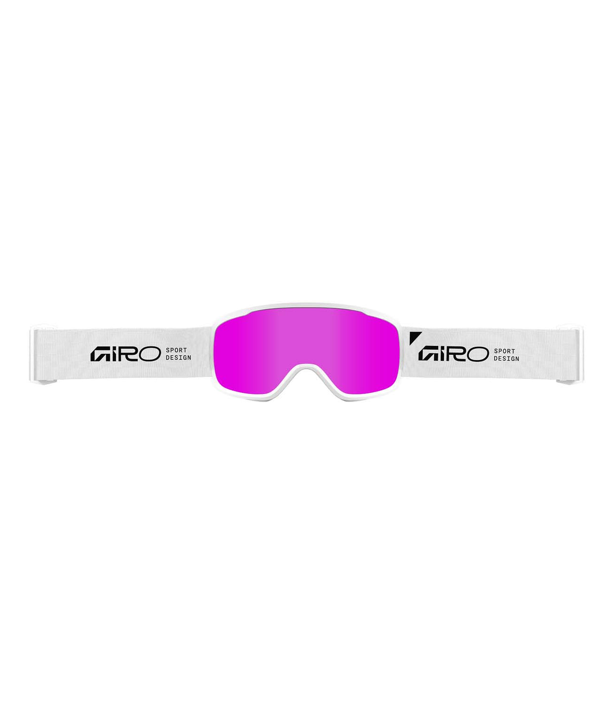 StompGoggle-Giro goggles with pink lens on a white background