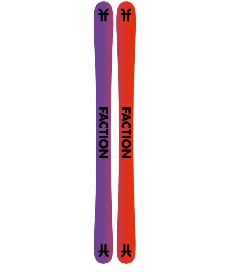 StudioGromFS-Two Faction skis with a colorful gradient on a white background