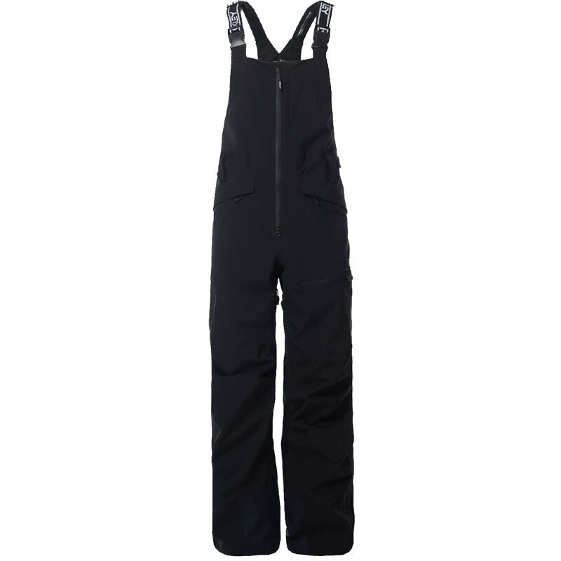 TCGunnRCBib3.0-Black bib overalls on a white background
