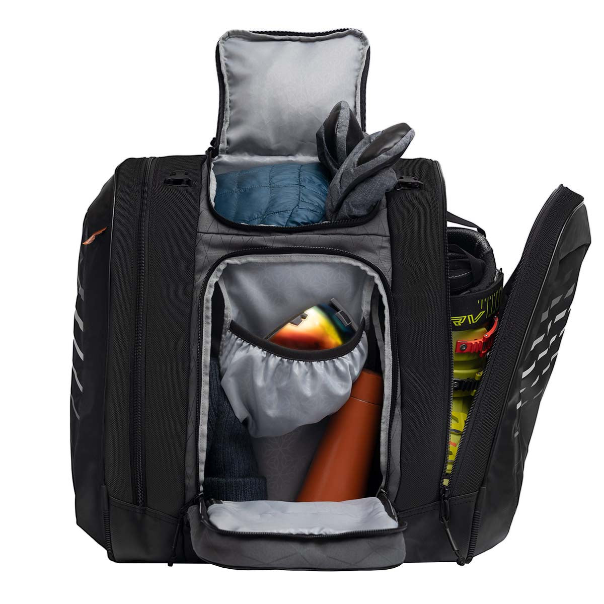 ThermalTrekkerBootbag- Grey and black bag on a white background