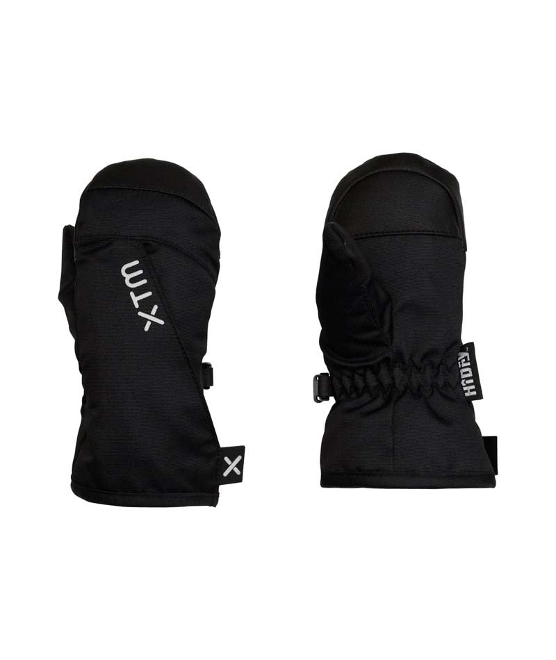 TotsMitt-A pair of black insulated gloves shown from the front and back against a plain white background. The left glove shows a white vertical 'XTM' logo.