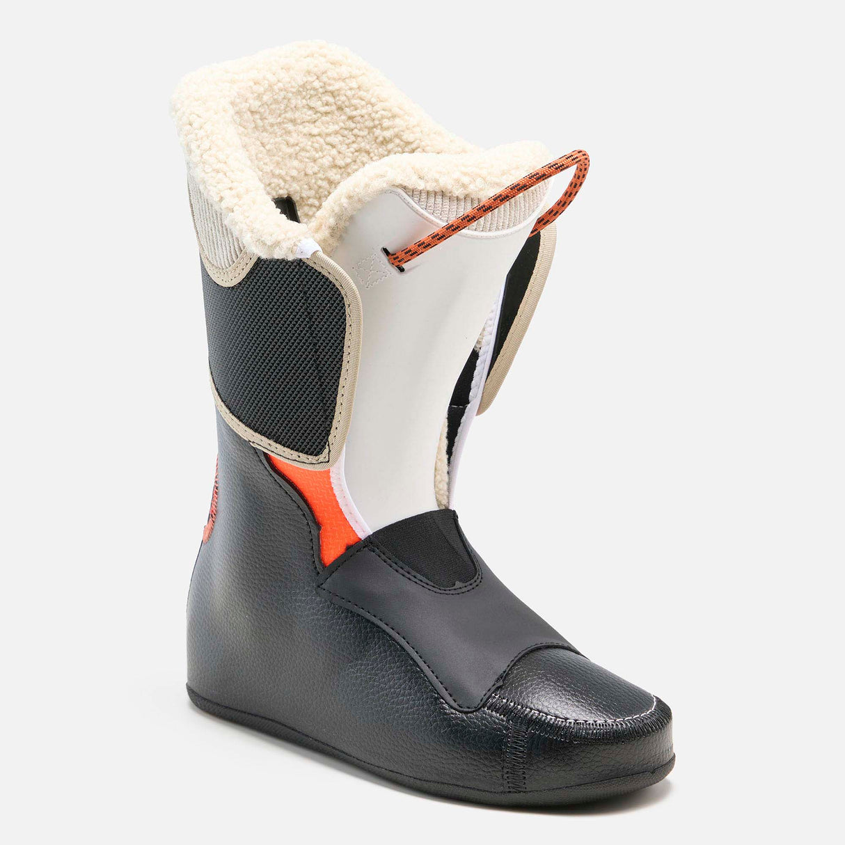 WAlltrack80BOA- Cream, teal, and orange ski boot on a white background