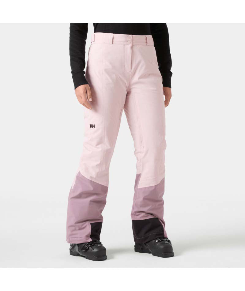 WAlpheliaInsulatedPant-Pink pants with black accents on a white background