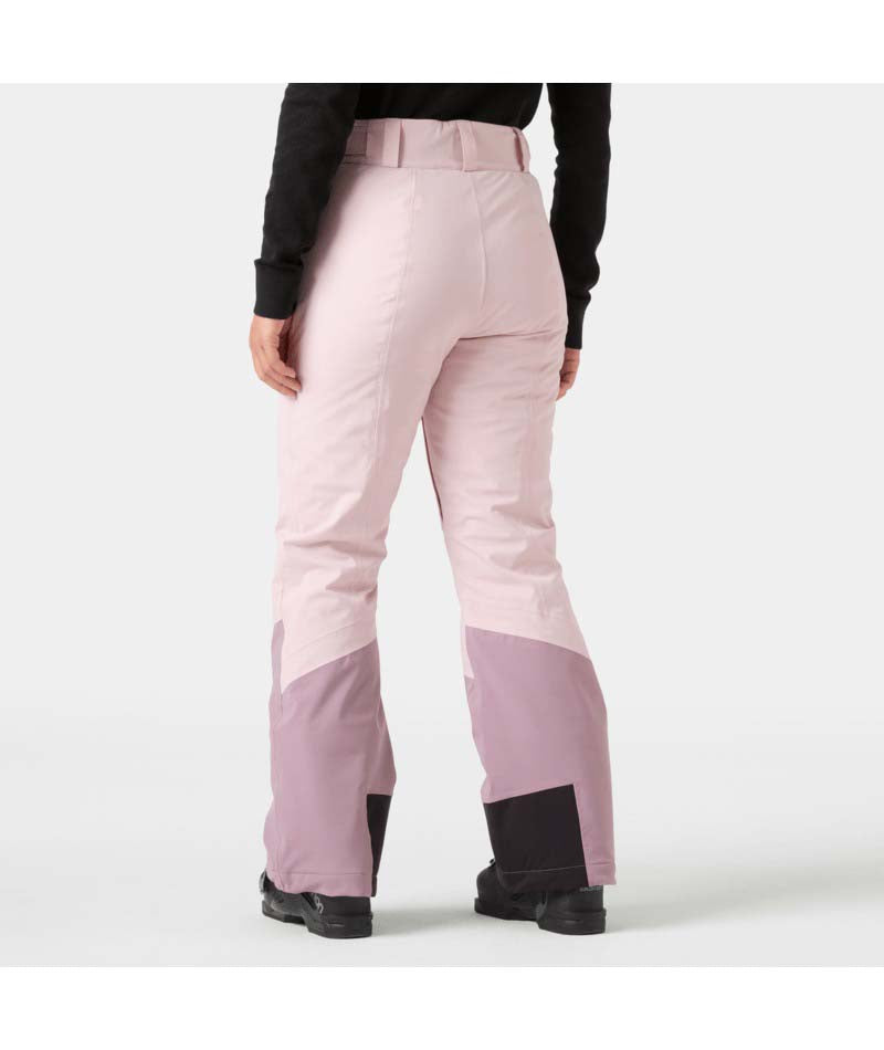 WAlpheliaInsulatedPant-Pink pants with black accents on a white background