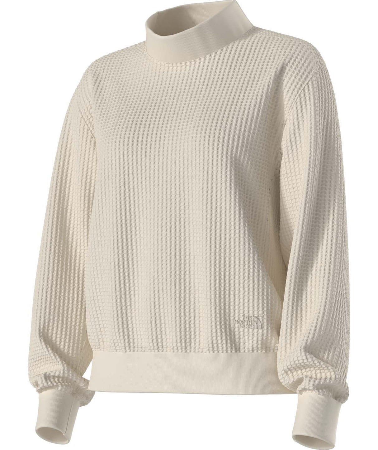 WChabot2.0MockNeck-Beige ribbed mock-neck sweater on a white background