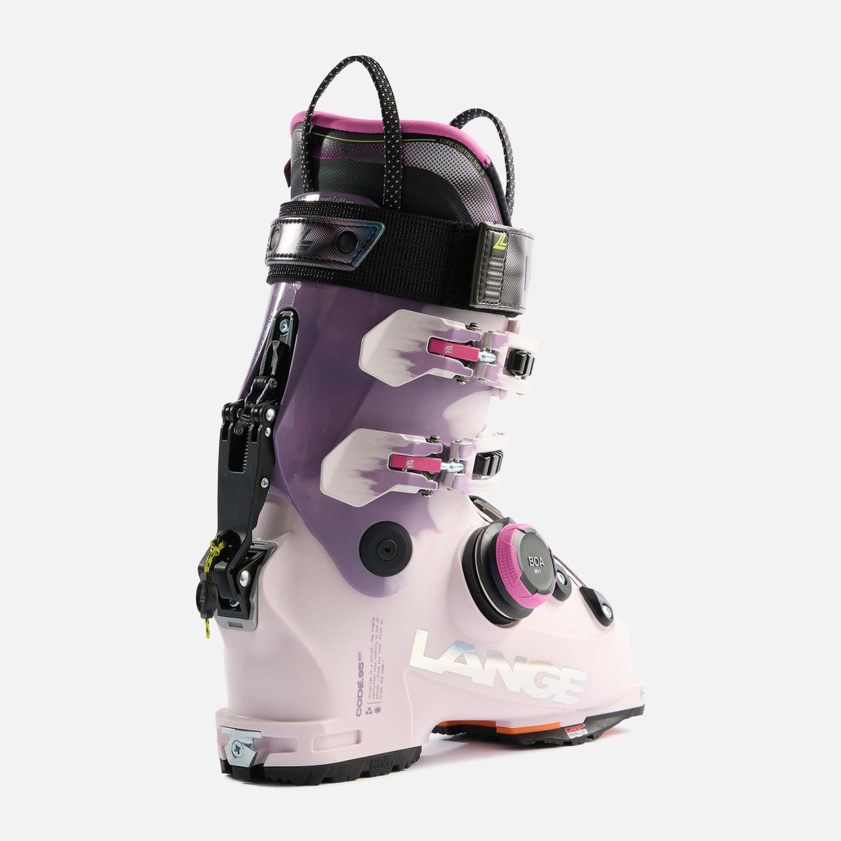 WCodeMV95BOA- Pink ski boot on a white background