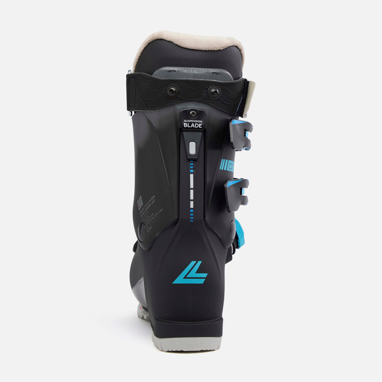 WConcept9.5BOA- Black and blue ski boot on a white background