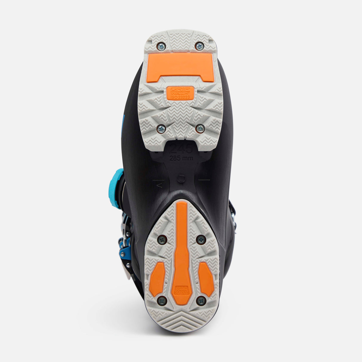 WConcept9.5BOA- Black and blue ski boot on a white background