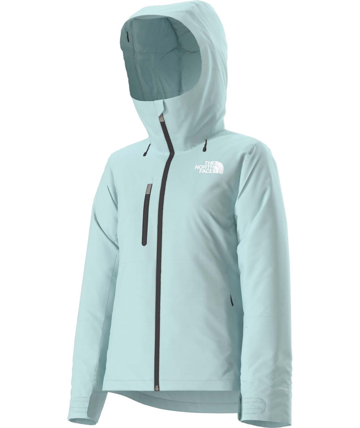 WDescenditJacket-Light blue jacket with a hood on a white background