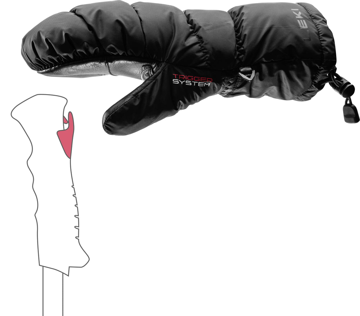 WGlace3DMitt-Black mitt glove on a white background