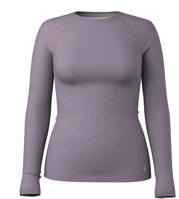 WIntraknitAll-SeasonMerinoBaseLayerCrew-Purple long-sleeve shirt on a white background