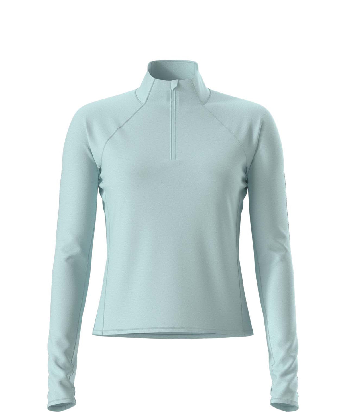 WJaida1_4Zip-Light blue long-sleeve quarter zip shirt on a white background