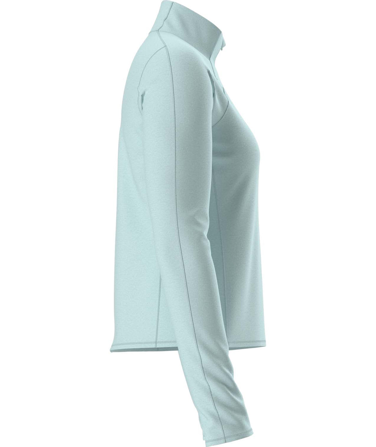 WJaida1_4Zip-Light blue long-sleeve quarter zip shirt on a white background