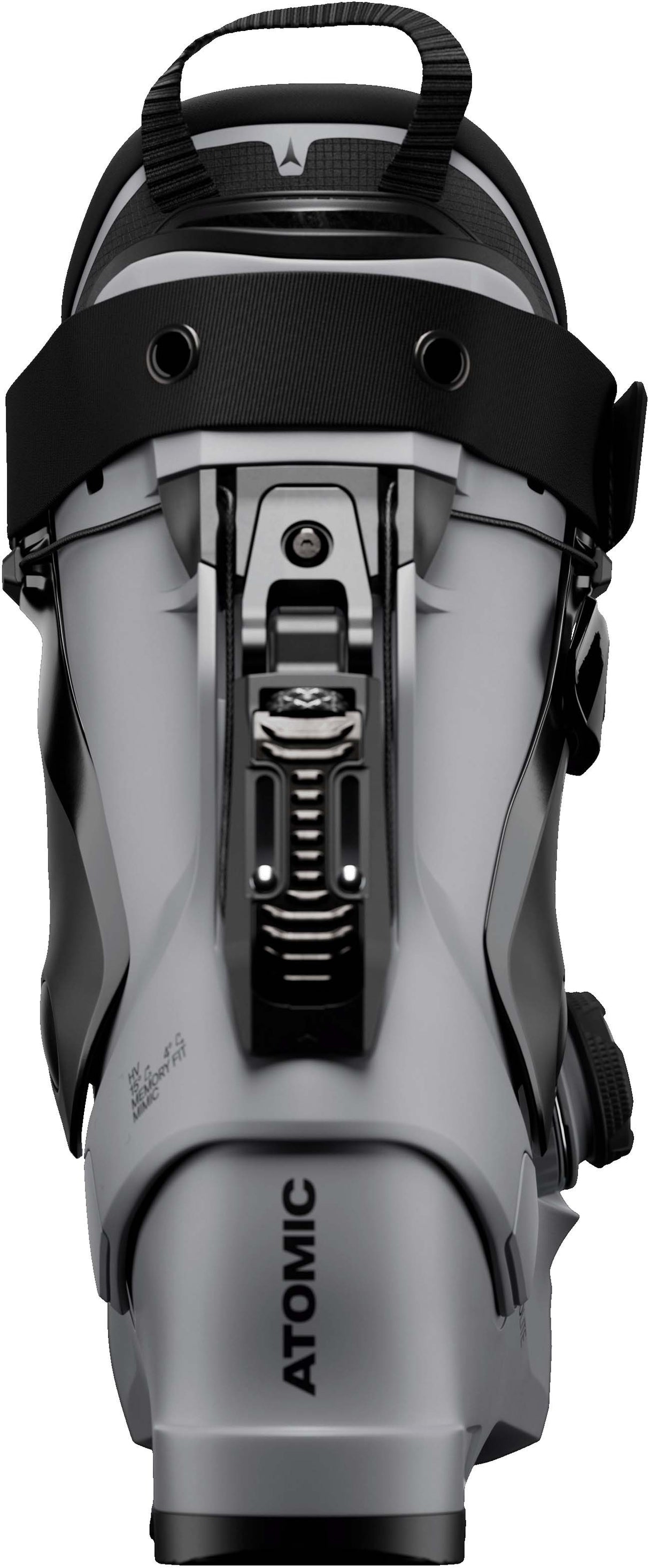 WNexus95BOA- Grey and black Atomic ski boot on a white background
