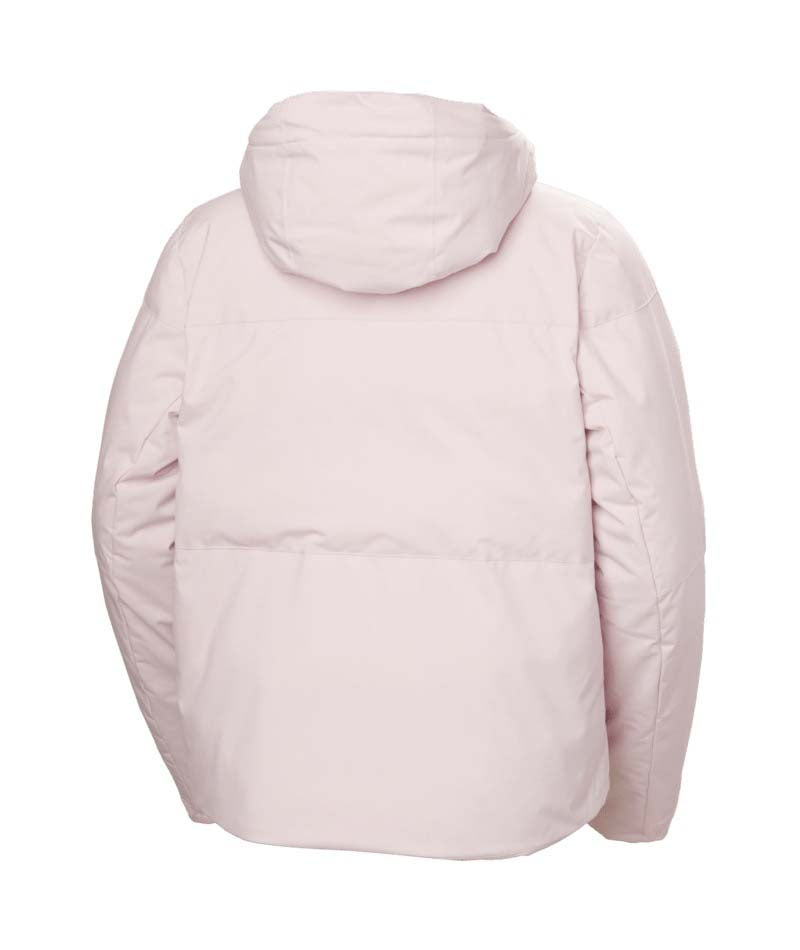 WNoraShortPuffyJacket-Light pink jacket with a hood on a white background
