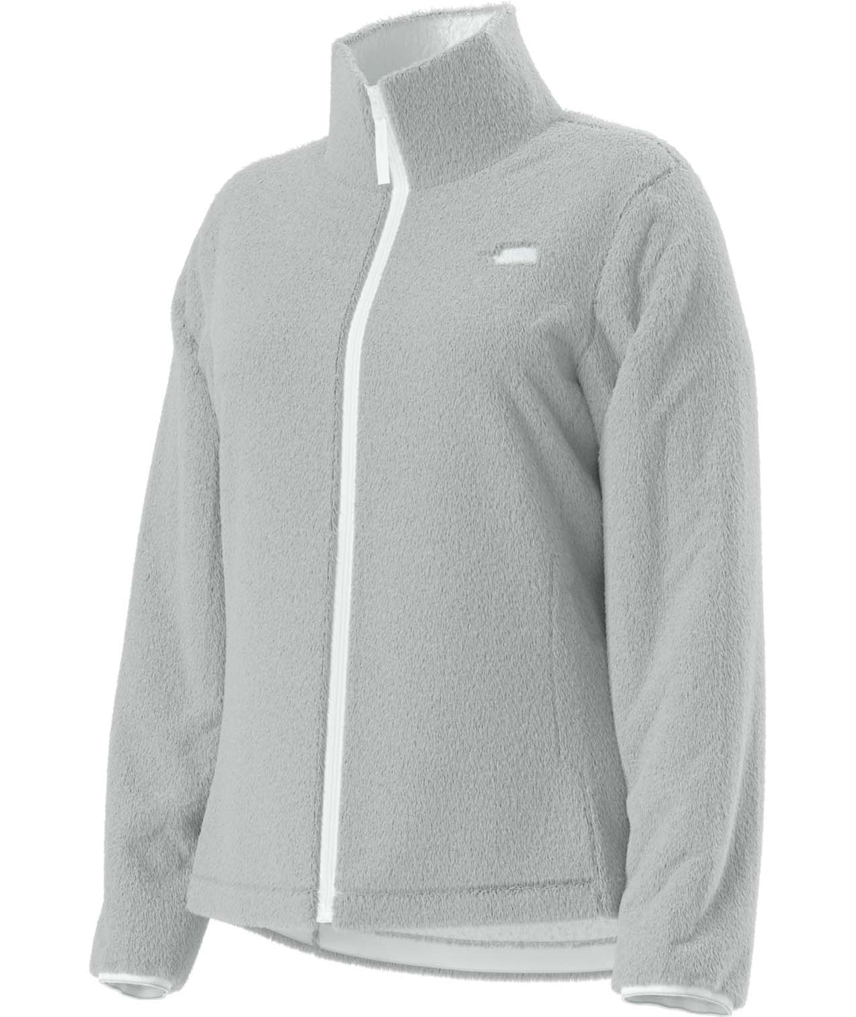 WOsitoJacket- Beige full zip fleece jacket with a brand logo on a white background