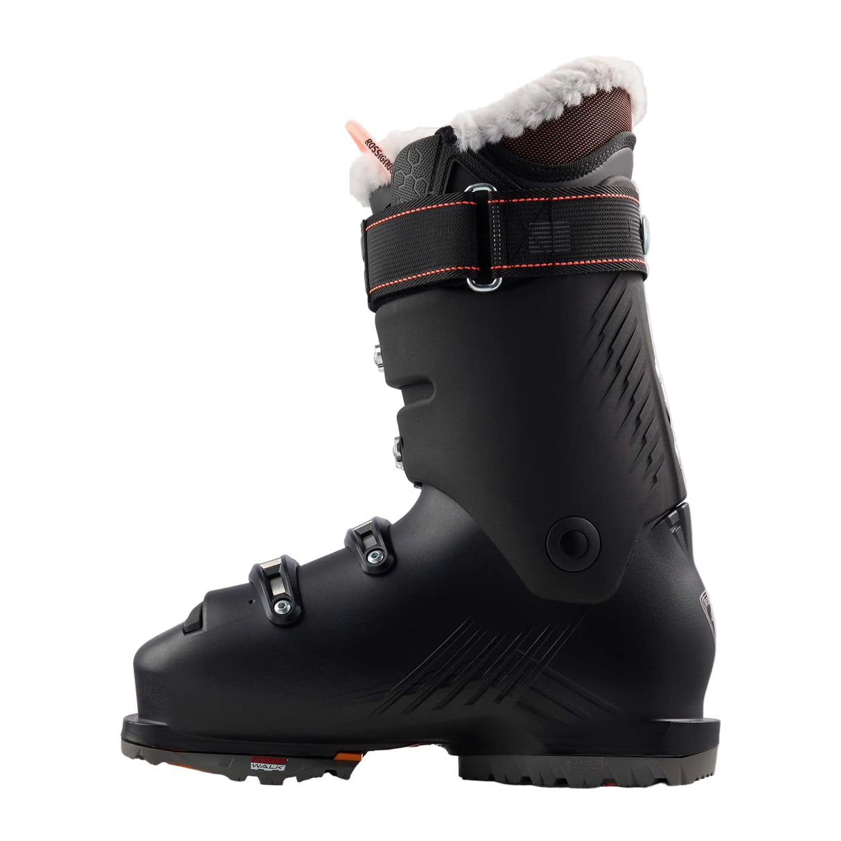 WPure85ProBoa- Black ski boot on a white background