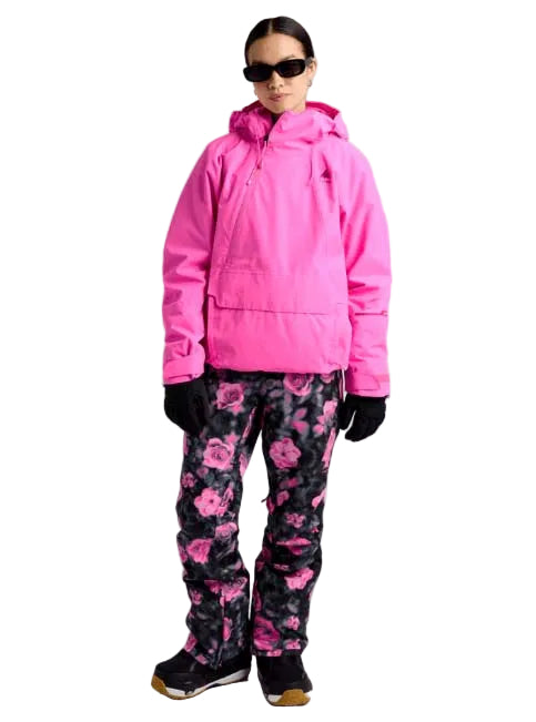 WReserve2LRelaxedAnorak-Pink hooded jacket on a white background