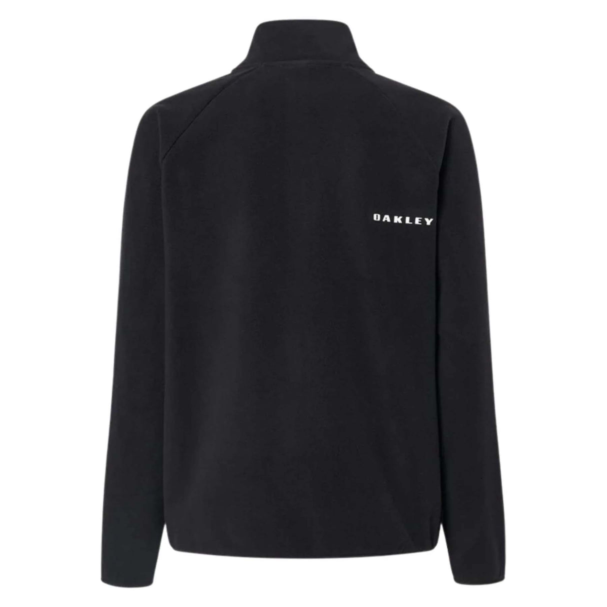 WRidge1_2ZipFleece-Black quarter-zip pullover with a logo on a white background